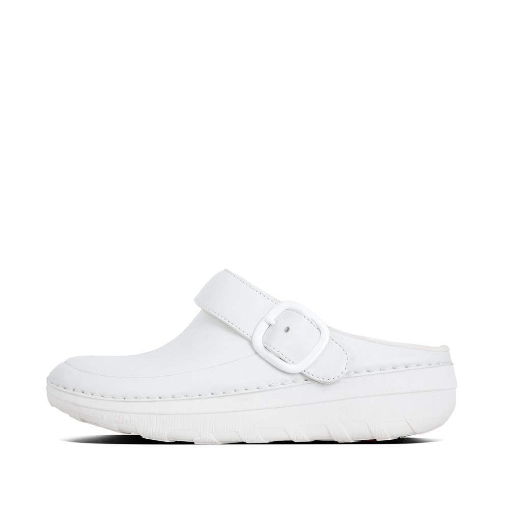 Fitflop Womens Clogs - Gogh Pro Superlight Leather - White - 726-RIVXMJ